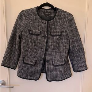Talbots Black and Gray Blazer Structured Tailored Fit